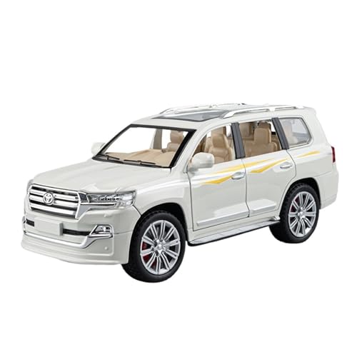 Druckguss 1:24 1:18 for Toyota Land Cruiser Prado LC80 Legierung Simulation Auto Modell Sound Und Licht Pull-Back Miniatur Modell Sammlung(1:18 Prado White) von EXYFRUX