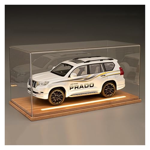 Druckguss 1:24 1:18 for Toyota Land Cruiser Prado LC80 Legierung Simulation Auto Modell Sound Und Licht Pull-Back Miniatur Modell Sammlung(1:18 Prado White with Box) von EXYFRUX