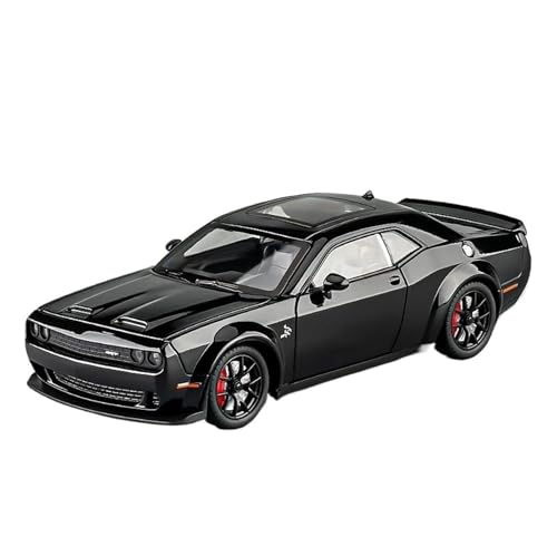Druckguss 1:24 1:32 for Dodge SRT Hellcat Serie Legierung Auto Modell Simulation Sound Und Licht Miniatur Fahrzeug Modell Ornamente(Black 1/24) von EXYFRUX