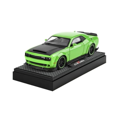 Druckguss 1:24 1:32 for Dodge SRT Hellcat Serie Legierung Auto Modell Simulation Sound Und Licht Miniatur Fahrzeug Modell Ornamente(Green 1/32 Supercharger Sound) von EXYFRUX