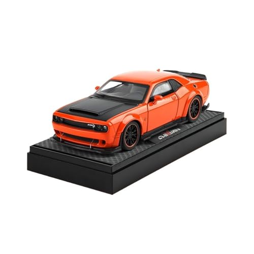 Druckguss 1:24 1:32 for Dodge SRT Hellcat Serie Legierung Auto Modell Simulation Sound Und Licht Miniatur Fahrzeug Modell Ornamente(Orange 1/32 Supercharger Sound) von EXYFRUX