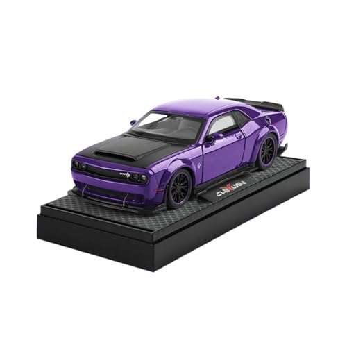 Druckguss 1:24 1:32 for Dodge SRT Hellcat Serie Legierung Auto Modell Simulation Sound Und Licht Miniatur Fahrzeug Modell Ornamente(Purple 1/32 Supercharger Sound) von EXYFRUX