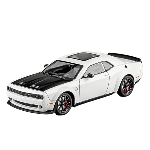 Druckguss 1:24 1:32 for Dodge SRT Hellcat Serie Legierung Auto Modell Simulation Sound Und Licht Miniatur Fahrzeug Modell Ornamente(White 1/24) von EXYFRUX