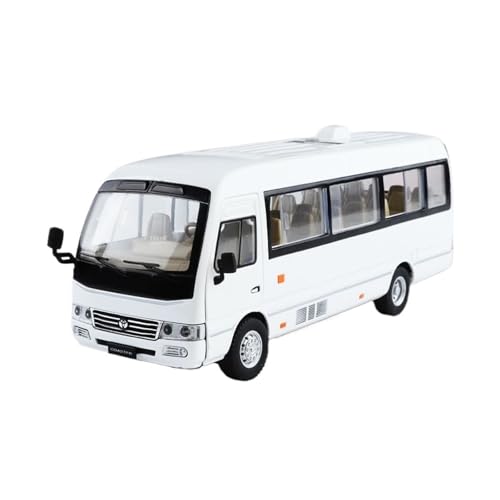 Druckguss 1:24 1:32 for Toyota Coaster Business Reise Bus Legierung Auto Modell Statische Simulation Sound Licht Fahrzeug Modell Dekorative(1:24 White) von EXYFRUX