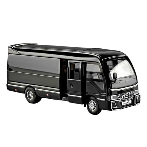 Druckguss 1:24 1:32 for Toyota Coaster Business Reise Bus Legierung Auto Modell Statische Simulation Sound Licht Fahrzeug Modell Dekorative(1:32 Black) von EXYFRUX