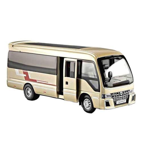 Druckguss 1:24 1:32 for Toyota Coaster Business Reise Bus Legierung Auto Modell Statische Simulation Sound Licht Fahrzeug Modell Dekorative(1:32 Gold) von EXYFRUX
