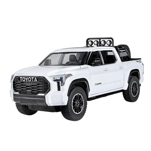 Druckguss 1:24 1:32 for Toyota RAV4 Highlander Prado Cruiser Serie Legierung Auto Modell Simulation Sound Und Licht Miniatur Fahrzeug Modell(1/24 Pickup White) von EXYFRUX
