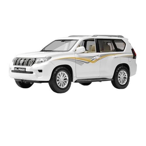 Druckguss 1:24 1:32 for Toyota RAV4 Highlander Prado Cruiser Serie Legierung Auto Modell Simulation Sound Und Licht Miniatur Fahrzeug Modell(1/24 Prado White) von EXYFRUX