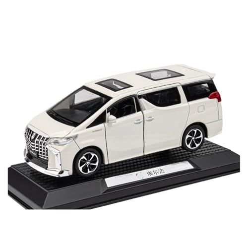 Druckguss 1:24 1:32 for Toyota RAV4 Highlander Prado Cruiser Serie Legierung Auto Modell Simulation Sound Und Licht Miniatur Fahrzeug Modell(1/32 Alphard White) von EXYFRUX