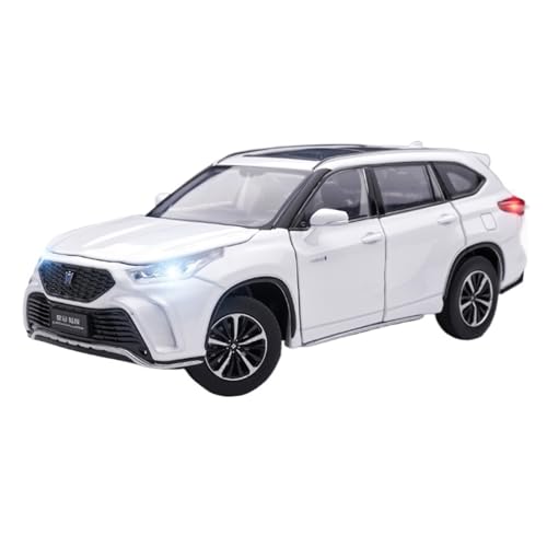 Druckguss 1:24 1:32 for Toyota RAV4 Highlander Prado Cruiser Serie Legierung Auto Modell Simulation Sound Und Licht Miniatur Fahrzeug Modell(1/32 Crown Land Rover White) von EXYFRUX