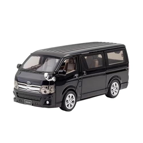 Druckguss 1:24 1:32 for Toyota RAV4 Highlander Prado Cruiser Serie Legierung Auto Modell Simulation Sound Und Licht Miniatur Fahrzeug Modell(1/32 Hiace Black) von EXYFRUX