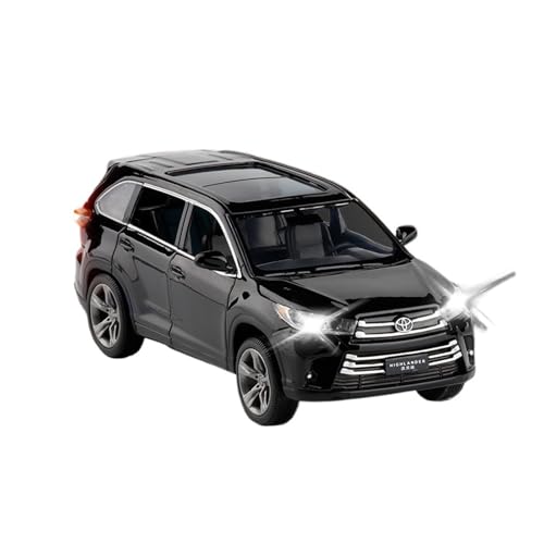 Druckguss 1:24 1:32 for Toyota RAV4 Highlander Prado Cruiser Serie Legierung Auto Modell Simulation Sound Und Licht Miniatur Fahrzeug Modell(1/32 Highlander Black) von EXYFRUX