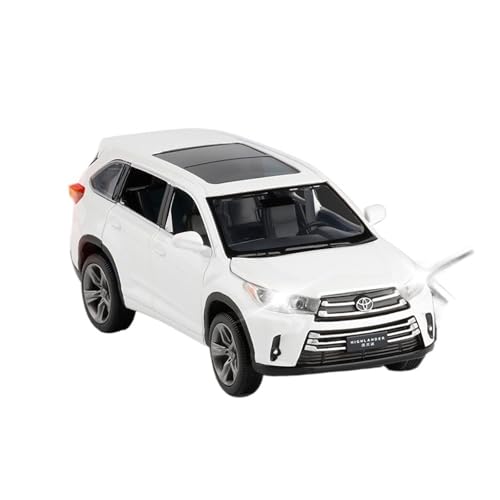 Druckguss 1:24 1:32 for Toyota RAV4 Highlander Prado Cruiser Serie Legierung Auto Modell Simulation Sound Und Licht Miniatur Fahrzeug Modell(1/32 Highlander White) von EXYFRUX