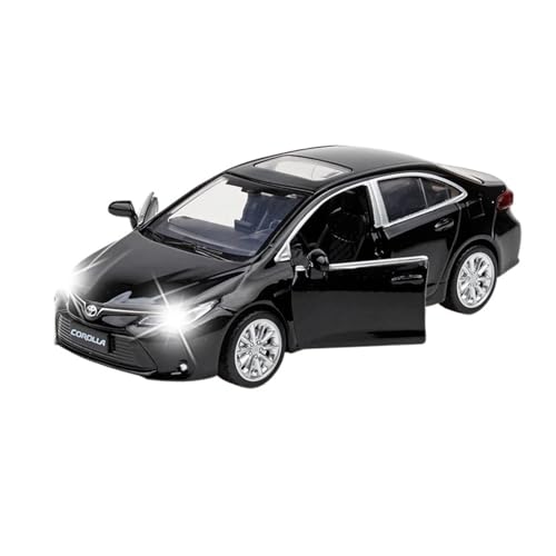 Druckguss 1:24 1:32 for Toyota RAV4 Highlander Prado Cruiser Serie Legierung Auto Modell Simulation Sound Und Licht Miniatur Fahrzeug Modell(1/33 Corolla Black) von EXYFRUX