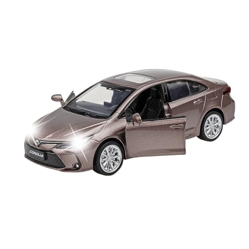 Druckguss 1:24 1:32 for Toyota RAV4 Highlander Prado Cruiser Serie Legierung Auto Modell Simulation Sound Und Licht Miniatur Fahrzeug Modell(1/33 Corolla Light Gray) von EXYFRUX