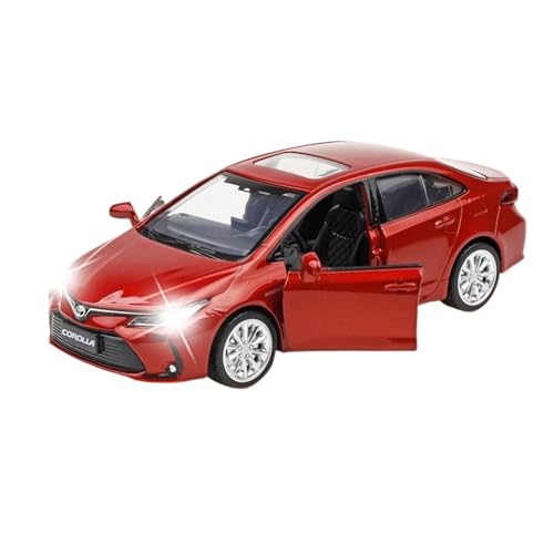 Druckguss 1:24 1:32 for Toyota RAV4 Highlander Prado Cruiser Serie Legierung Auto Modell Simulation Sound Und Licht Miniatur Fahrzeug Modell(1/33 Corolla Red) von EXYFRUX