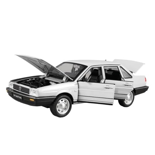 Druckguss 1:24 1:32 for Volkswagen Santana Passat CC Serie Legierung Auto Modell Simulation Sound Und Licht Miniatur Fahrzeug Modell Ornamente(White 1:24 Santana) von EXYFRUX