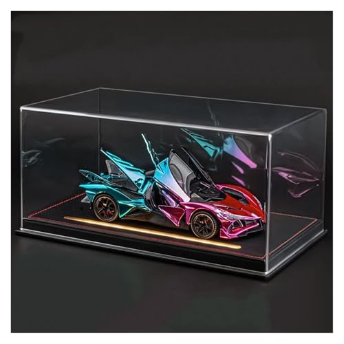 Druckguss 1:24 for Apollo EVO Supersportwagen Legierung Simulation Automodell Sound Und Licht Pullback Miniaturmodell Sammlung Ornamente(Blue and pink with Display Box) von EXYFRUX