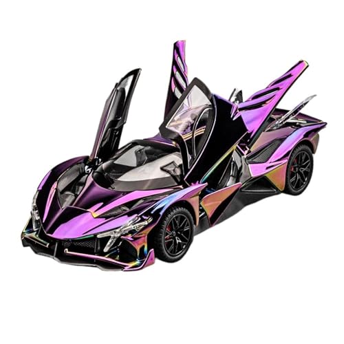 Druckguss 1:24 for Apollo EVO Supersportwagen Legierung Simulation Automodell Sound Und Licht Pullback Miniaturmodell Sammlung Ornamente(Electroplating Purple) von EXYFRUX