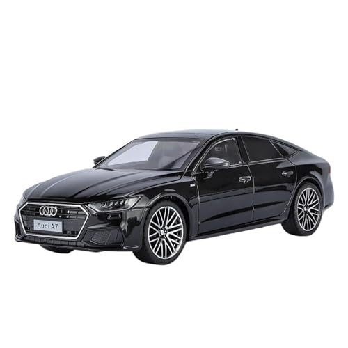 Druckguss 1:24 for Audi RS6 RS7 A7 A6L-Serie Legierungsautomodell Simulation Ton Und Licht Pullback-Auto Fahrzeugmodell Mit Vollständig Geöffneter Tür(A7 Black) von EXYFRUX