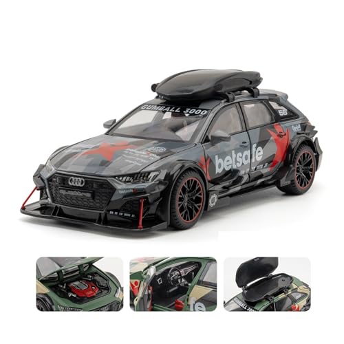 Druckguss 1:24 for Audi RS6 RS7 A7 A6L-Serie Legierungsautomodell Simulation Ton Und Licht Pullback-Auto Fahrzeugmodell Mit Vollständig Geöffneter Tür(RS6 Gray) von EXYFRUX
