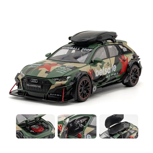 Druckguss 1:24 for Audi RS6 RS7 A7 A6L-Serie Legierungsautomodell Simulation Ton Und Licht Pullback-Auto Fahrzeugmodell Mit Vollständig Geöffneter Tür(RS6 Green) von EXYFRUX