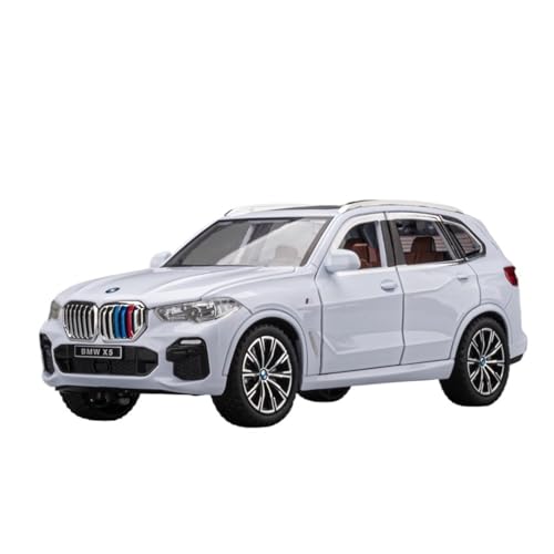 Druckguss 1:24 for BMW I8 Supercar X5 SUV Legierung Simulation Automodell Sound Und Licht Pullback Miniaturmodell Sammlung Ornamente(X5 White) von EXYFRUX