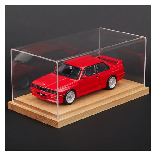 Druckguss 1:24 for BMW M3 E30 Vintage 3er-Serie Legierung Sportwagen Modellsammlung Simulation Vollständig Geöffnete Tür Miniatur-Fahrzeugmodell(Red with Base) von EXYFRUX