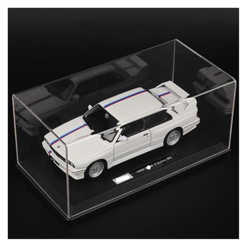 Druckguss 1:24 for BMW M3 E30 Vintage 3er-Serie Legierung Sportwagen Modellsammlung Simulation Vollständig Geöffnete Tür Miniatur-Fahrzeugmodell(White with Display Box) von EXYFRUX