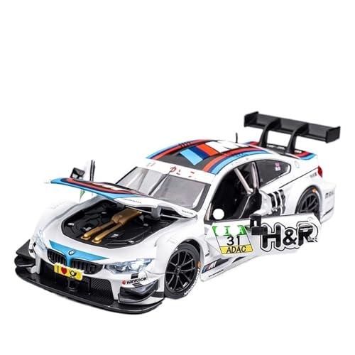 Druckguss 1:24 for BMW M4 DTM GT3 GTE Legierung Racing Modell Sammlung Sound Und Licht Voll Offene Tür Miniatur Fahrzeug Modell(DTM White) von EXYFRUX
