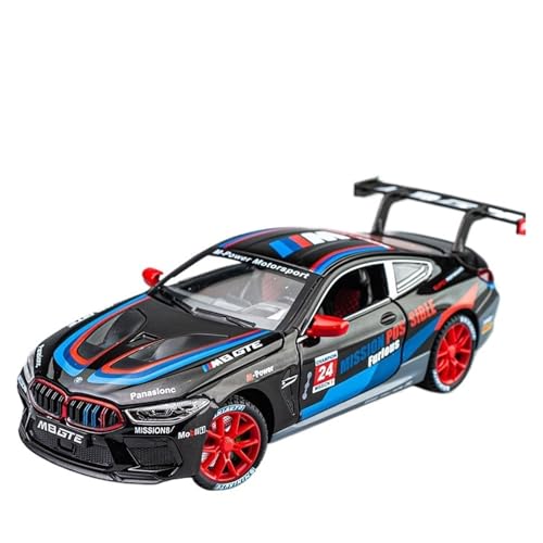 Druckguss 1:24 for BMW M4 DTM GT3 GTE Legierung Racing Modell Sammlung Sound Und Licht Voll Offene Tür Miniatur Fahrzeug Modell(GTE Black) von EXYFRUX