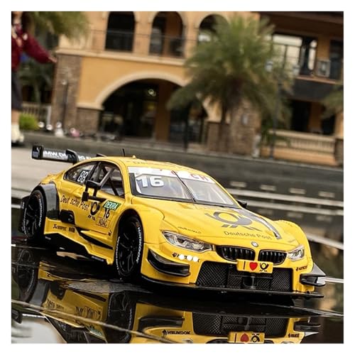 Druckguss 1:24 for BMW M4 DTM Racing Simulation Legierung Automodell Vollständig Geöffnete Tür Pull Back Fahrzeugmodell Sammlung Ornamente(Yellow) von EXYFRUX