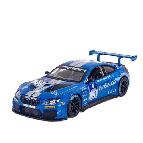 Druckguss 1:24 for BMW M6 GT3 DTM Rennsimulation Legierung Automodell Vollständig Geöffnete Tür Pull Back Fahrzeugmodell Sammlung Ornamente(Blue) von EXYFRUX