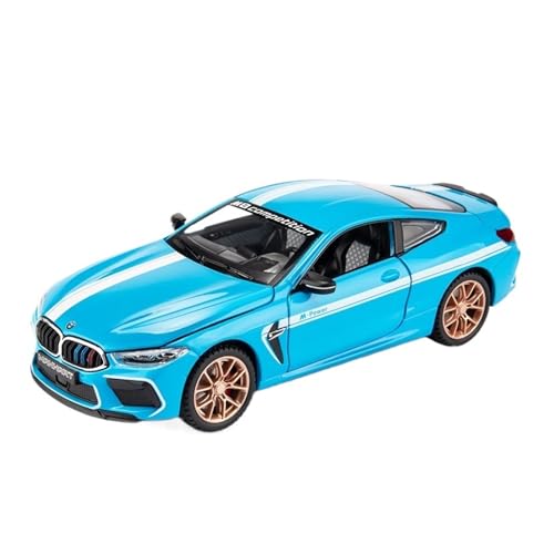 Druckguss 1:24 for BMW M8 Legierung Automodell Simulation Sound Und Licht Pullback-Auto Vollständig Geöffnete Tür Fahrzeugmodell Dekoration(Blue) von EXYFRUX
