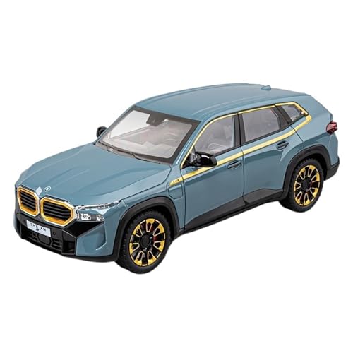 Druckguss 1:24 for BMW M8 XM X5 Luxus-SUV Simulation Sound Und Licht Pullback-Legierung Automodell Miniaturfahrzeugmodell Ornamente(XM Blue) von EXYFRUX