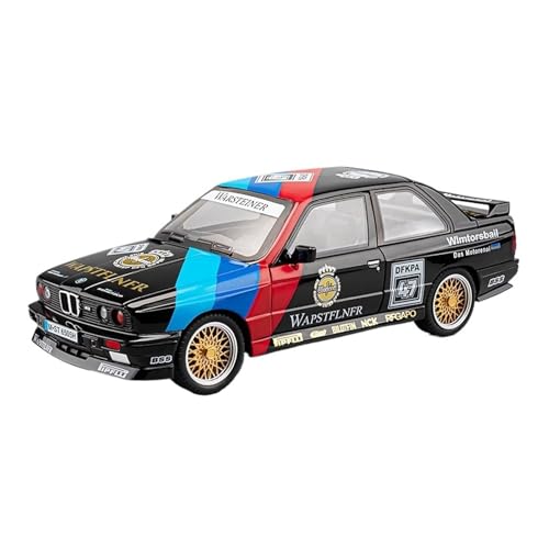 Druckguss 1:24 for BMW Retro M3 E30 M4 Serie Legierung Simulation Automodell Sound Und Licht Pullback Miniaturmodellsammlung(E30 Black Blue) von EXYFRUX
