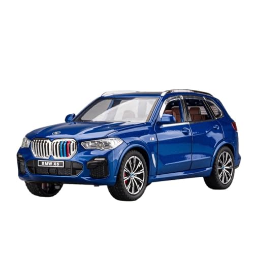 Druckguss 1:24 for BMW X5 Luxus-SUV-Serie Legierungssimulationsautomodell Sound Und Licht Pullback-Miniaturmodellsammlung(Blue) von EXYFRUX