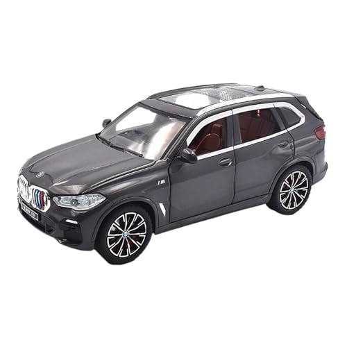 Druckguss 1:24 for BMW X5 Luxus-SUV-Serie Simulation Sound Und Licht Pullback-Legierung Automodell Miniatur-Fahrzeugmodell(Gray 1:24) von EXYFRUX