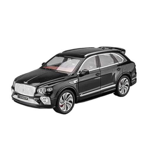 Druckguss 1:24 for Bentley Continental GT Mulsanne Bentayga Legierung Simulation Automodell Sound Und Licht Pull-Back Miniaturmodell(Bentayga Black) von EXYFRUX