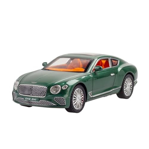 Druckguss 1:24 for Bentley Continental GT Mulsanne Bentayga Legierung Simulation Automodell Sound Und Licht Pull-Back Miniaturmodell(Continental Green) von EXYFRUX