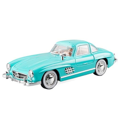 Druckguss 1:24 for Benz Classic Retro 300SL Simulation Legierung Automodell Sound Und Licht Pull Back Fahrzeug Sammlung Ornamente(Blue) von EXYFRUX