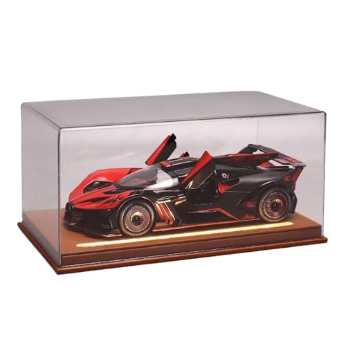 Druckguss 1:24 for Bugatti Fire Meteor Supersportwagen Legierung Automodelle Simulation Sound Und Licht Pullback-Auto Miniatur-Fahrzeugmodell(Red with Display Box) von EXYFRUX