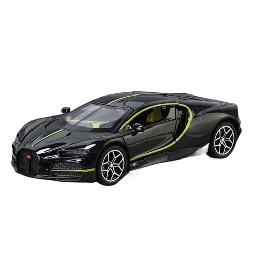 Druckguss 1:24 for Bugatti Tourbillon Mit Basissimulation Legierungsautomodell Sound Und Licht Pull Back Fahrzeugsammlung Ornamente(Black) von EXYFRUX