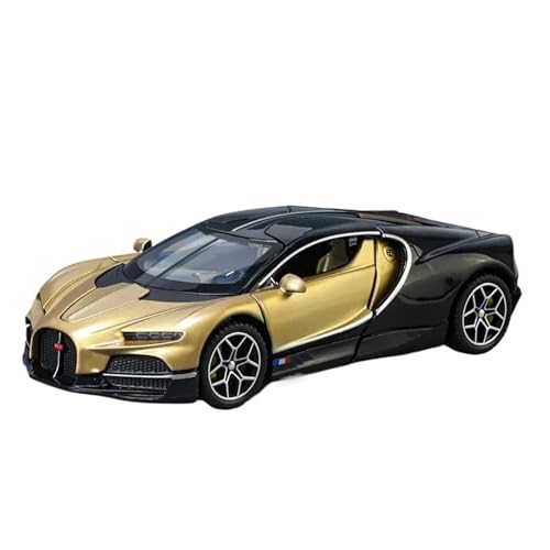 Druckguss 1:24 for Bugatti Tourbillon Mit Basissimulation Legierungsautomodell Sound Und Licht Pull Back Fahrzeugsammlung Ornamente(Gold) von EXYFRUX