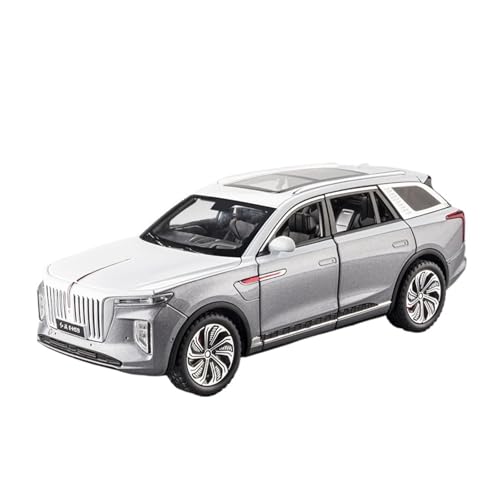 Druckguss 1:24 for Hongqi E-HS9 Legierung Simulation Auto Modell Sound Und Licht Pull-Back Miniatur Modell Sammlung Ornamente(Silver) von EXYFRUX