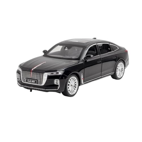 Druckguss 1:24 for Hongqi H9 Legierung Simulation Auto Modell Sound Und Licht Pull-Back Miniatur Modell Sammlung Ornamente(Black) von EXYFRUX