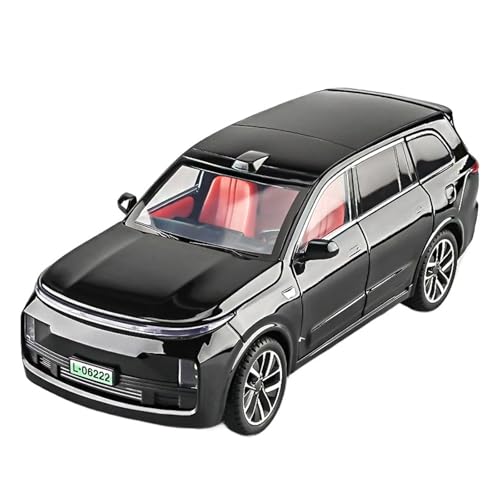 Druckguss 1:24 for Ideal L9 New Energy SUV Legierung Automodell Simulation Sound Und Licht Pullback-Auto Vollständig Geöffnete Tür Fahrzeugmodell(Black) von EXYFRUX