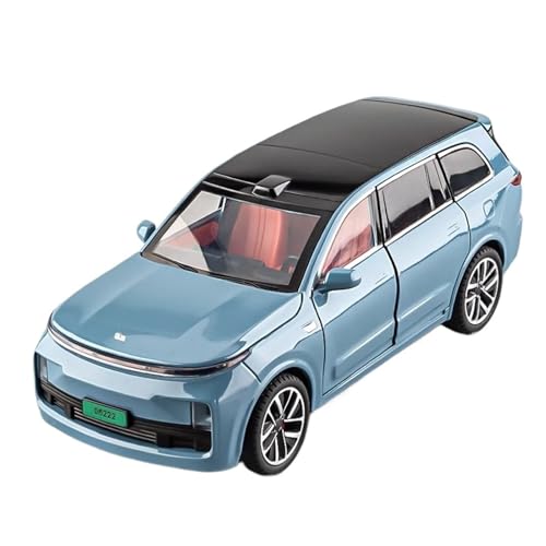 Druckguss 1:24 for Ideal L9 New Energy SUV Legierung Automodell Simulation Sound Und Licht Pullback-Auto Vollständig Geöffnete Tür Fahrzeugmodell(Blue) von EXYFRUX