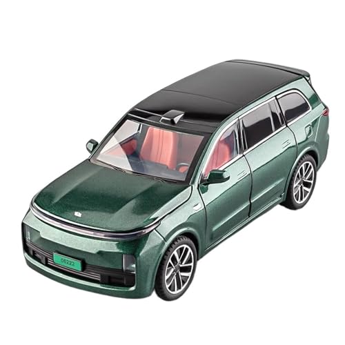 Druckguss 1:24 for Ideal L9 New Energy SUV Legierung Automodell Simulation Sound Und Licht Pullback-Auto Vollständig Geöffnete Tür Fahrzeugmodell(Green) von EXYFRUX