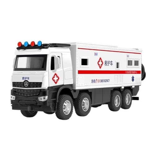 Druckguss 1:24 for Iveco SWAT Polizeiauto City Rescue Fire Truck Legierungsautomodell Ton Und Licht Vollständig Geöffnete Tür Miniaturfahrzeugmodell(1:24 Ambulance) von EXYFRUX